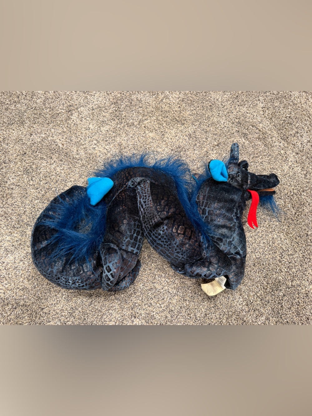 Folkmanis Sea Serpent Hand Puppet Plush Blue Mythical Fantasy Stuffed Animal Toy